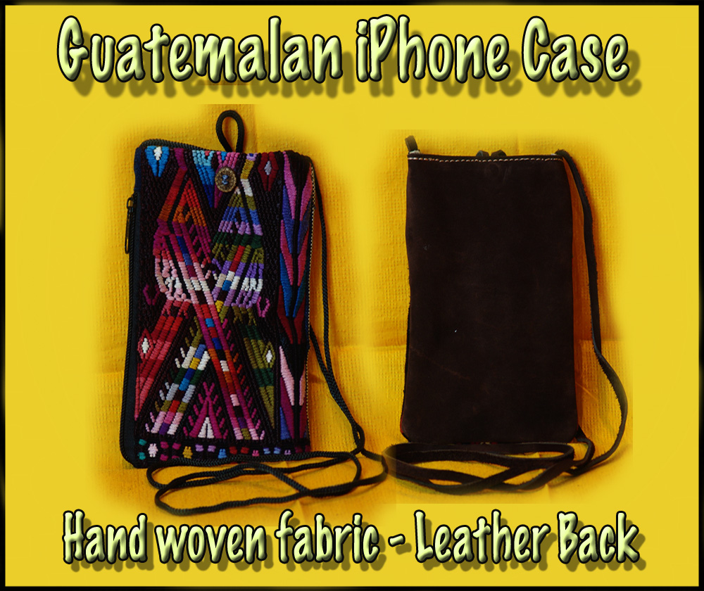 Guatemalan Iphone Case w/ Leather Back